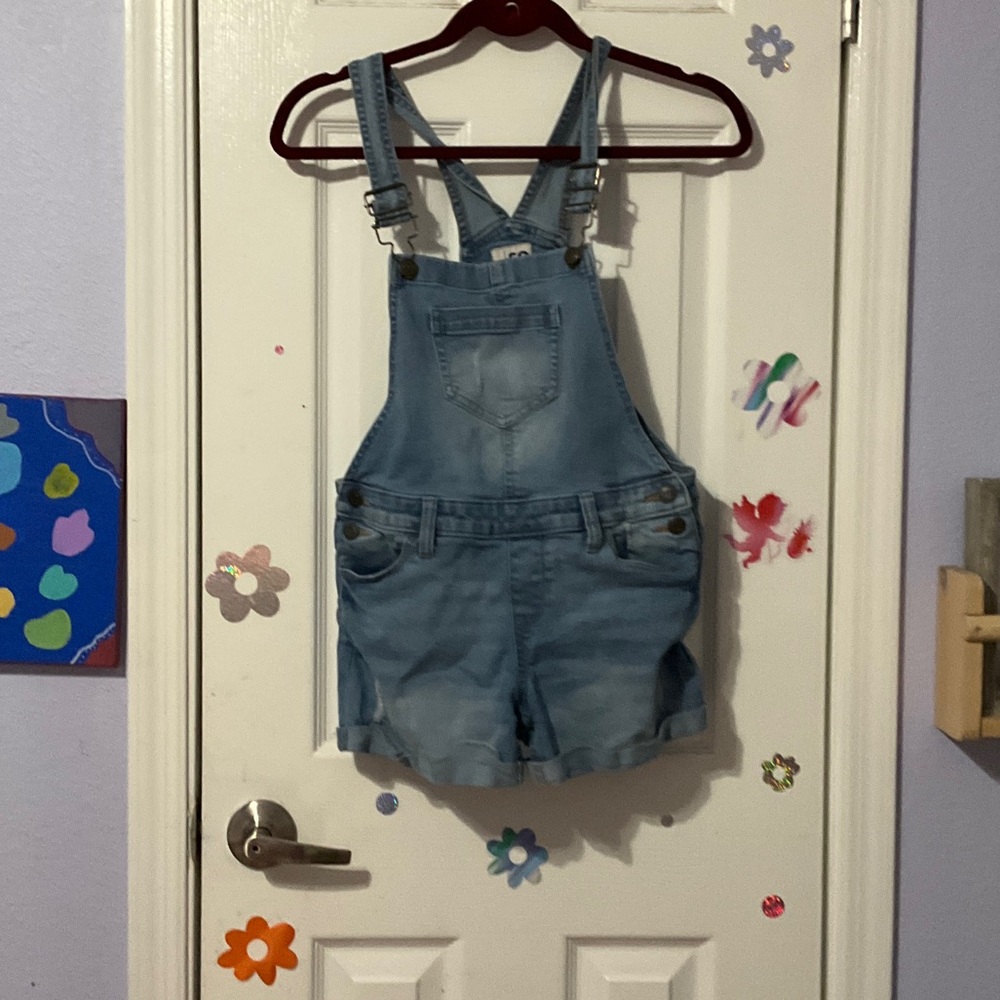 SO Light Blue Denim Short Overalls